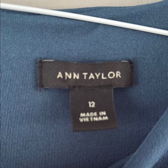 Ann Taylor Blue Ponte Flare Midi Dress - Picture 4 of 10